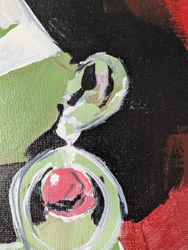 Red Silence 12x12 Modern Abstract Woman Original Painting Canvas Art SWhite gallery