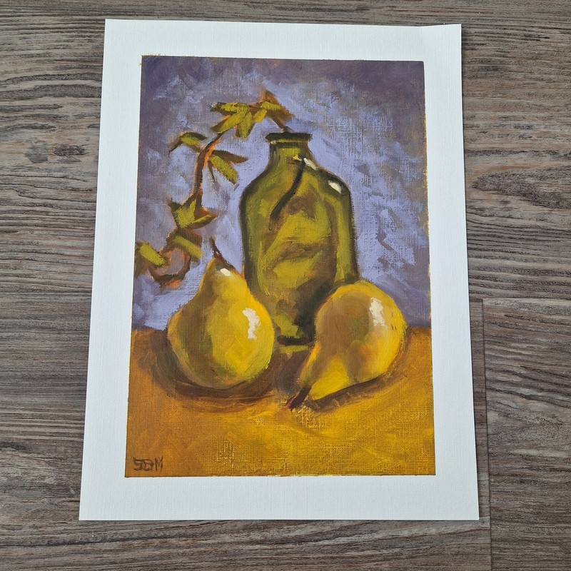 Pears ORIGINAL Oil Painting Modern Still Life Kitchen Art