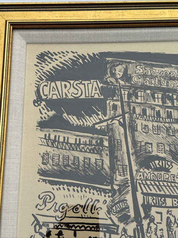 Jo Cain DRAWING WPA ARTIST FAMOUS REGIONALISM STREET SCENE URBAN 1930'S LISTED gallery