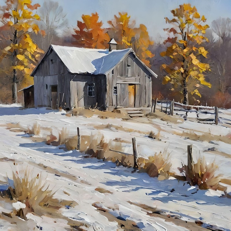 8×10 inch Print with Acrylic Paint Cabin for Sale «Have I got a Deal for You.»