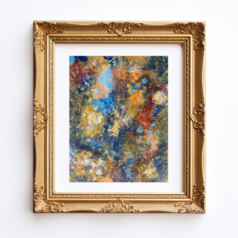 Painting Original Abstract Art Matted 11×14 Modern Wall Decor Acrylic Jimarieart