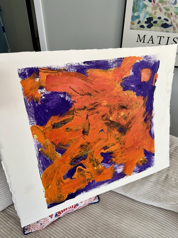 Carol STEIN 22 x 20 Original Painting From Her “Accidental Paintings” Collection