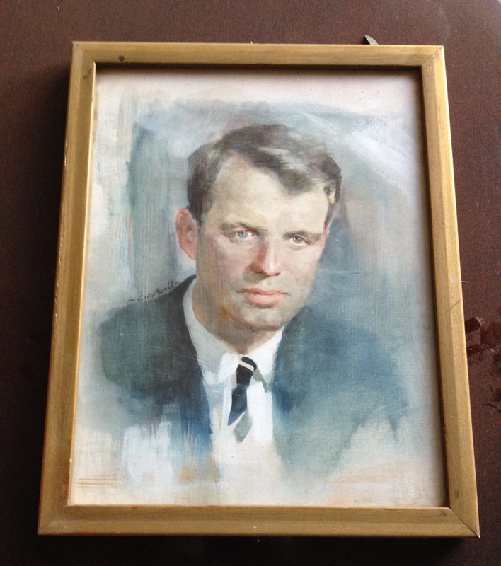 Orig. 1964 Watercolor Portrait of Robert Kennedy (RFK) by Famed Artist CC Beall