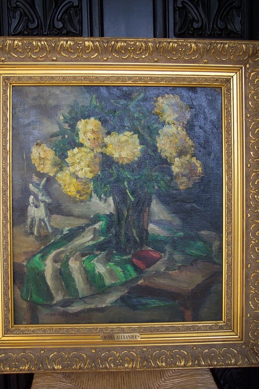 DAHLIAS, YELLOW--OIL PAINTING-1800'S--EXTREMELY APPEALING TO THE EYE gallery