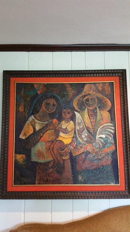 Large oil on canvas by well known Filipino artist Roger San Miguel (1941-)