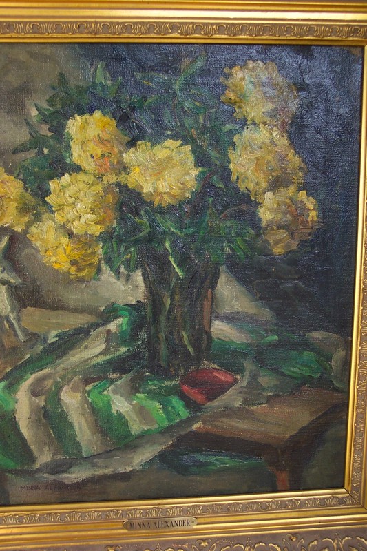 DAHLIAS, YELLOW--OIL PAINTING-1800'S--EXTREMELY APPEALING TO THE EYE gallery