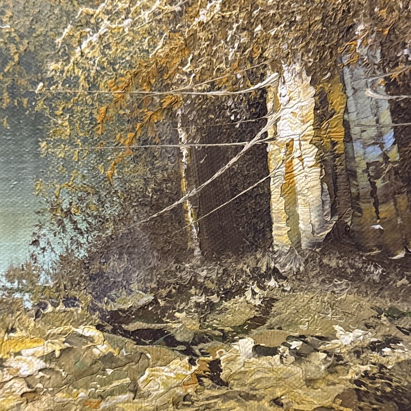 Large 20 1/2 X 16 1/2 Natural Landscape Oil On Canvas Signed gallery