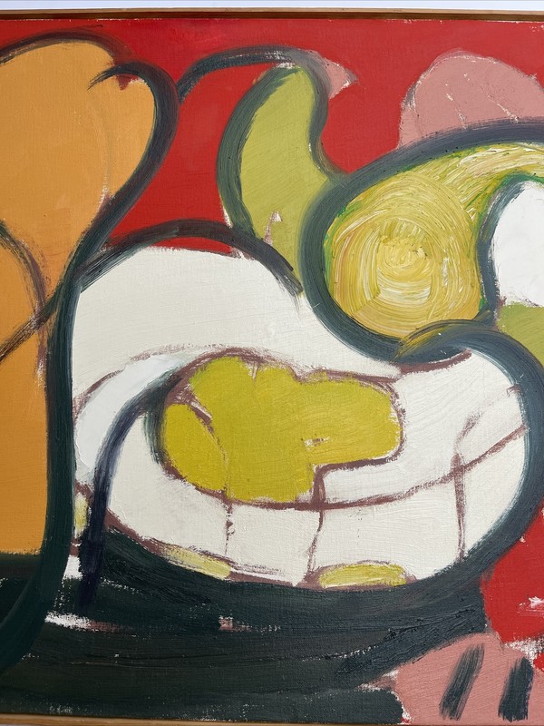 Jo Cain PAINTING ANTIQUE EXPRESSIONISM Mid Century AMERICAN CUBISM RARE Large gallery