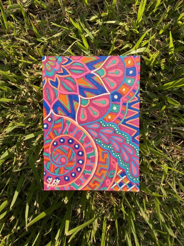 ACEO Original Psychedelic Whimsical Design, 3.5” x 2.5″ by Lizzigns, 2 of 5
