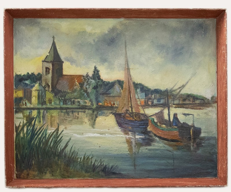 20th Century Oil – View of Maldon on the River Blackwater