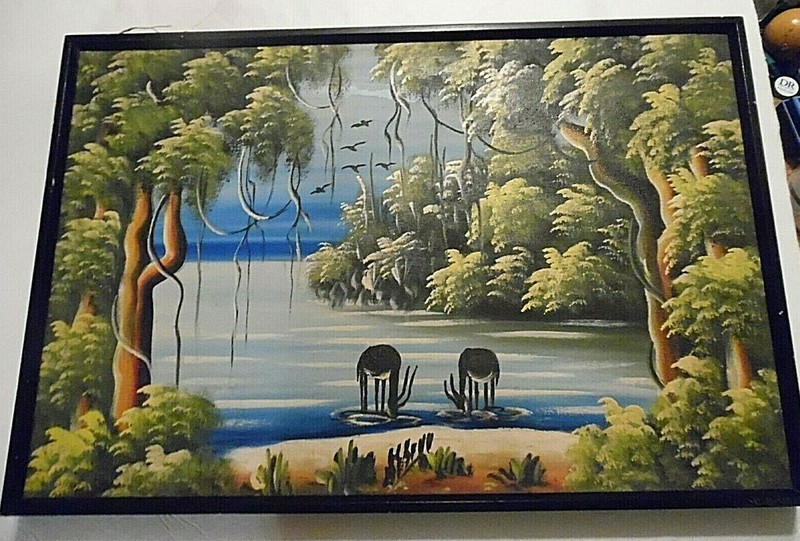 Vintage Vietnamese Oil Painting On Silk- Seascape By Kihoa