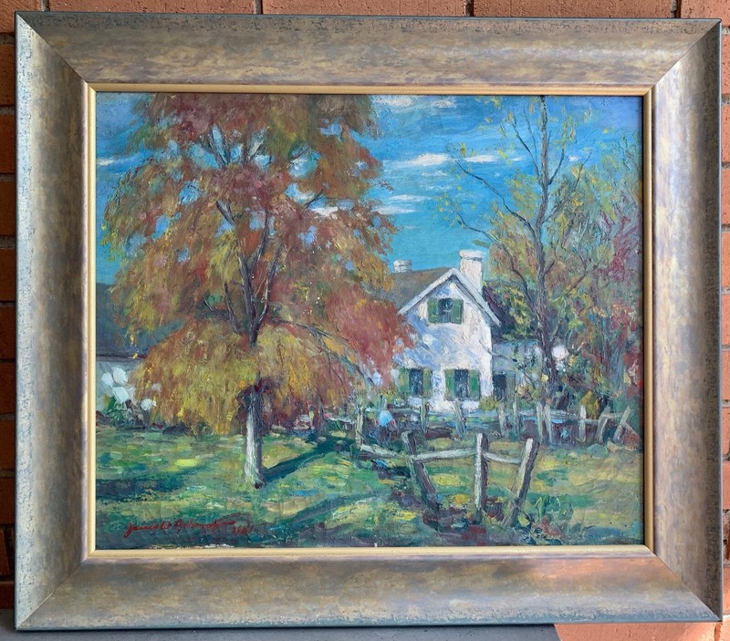 Vintage 40s James William Ashcroft Landscape Oil Painting Wall Hanging Fine Art