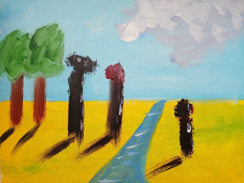 Abstract/Expressionism Abstract People 11x14 Street Art Colorful Painting gallery
