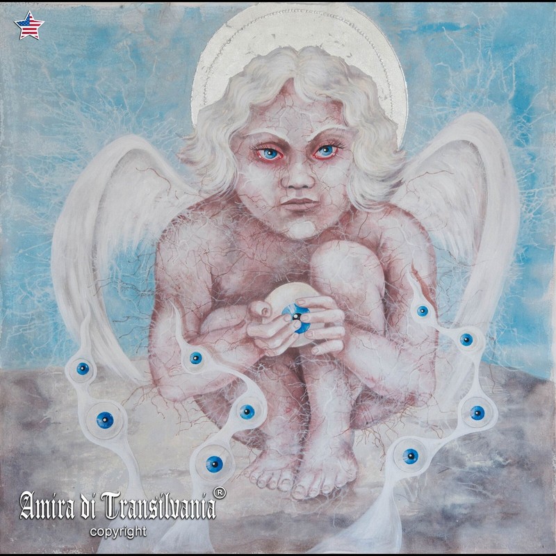 art painting canvas contemporary artist child portrait angel eyes old master art