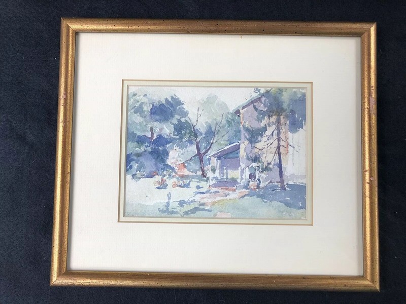 Florence Tricker Impressionist Landscape Watercolor Listed PA Artist 1892-1979