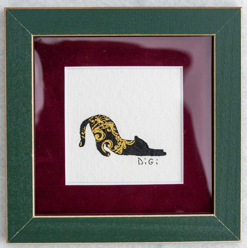 * DiGi MINI PAINTING * Original Artwork by DiGi in a Small Folk Art Frame