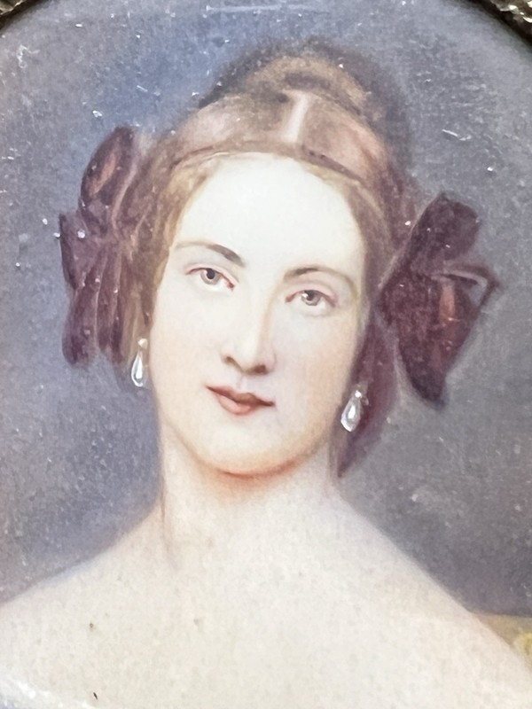 Antique Miniature Portrait Of Possibly Mathilde Freun A Jordan Original 3” Frame