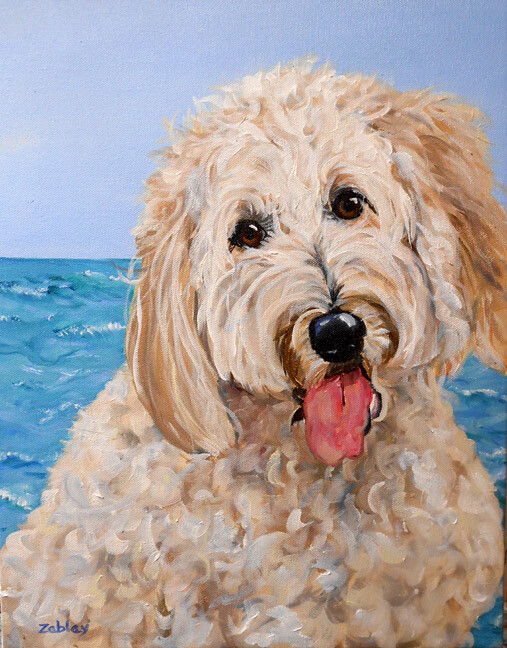 Custom Pet Portraits, Set of 2 Dogs, Oil Paintings OOAK, Artist R Zebley rzzart gallery