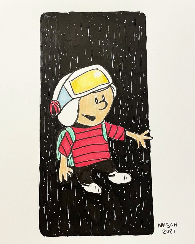 Calvin And Hobbes Spaceman Original Art – Cartoon Artwork Astronaut