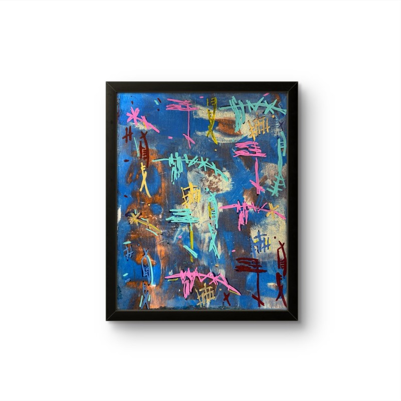 Abstract Symbols 9×12 Original Paper Gallery Painting Interior Home Decor Art