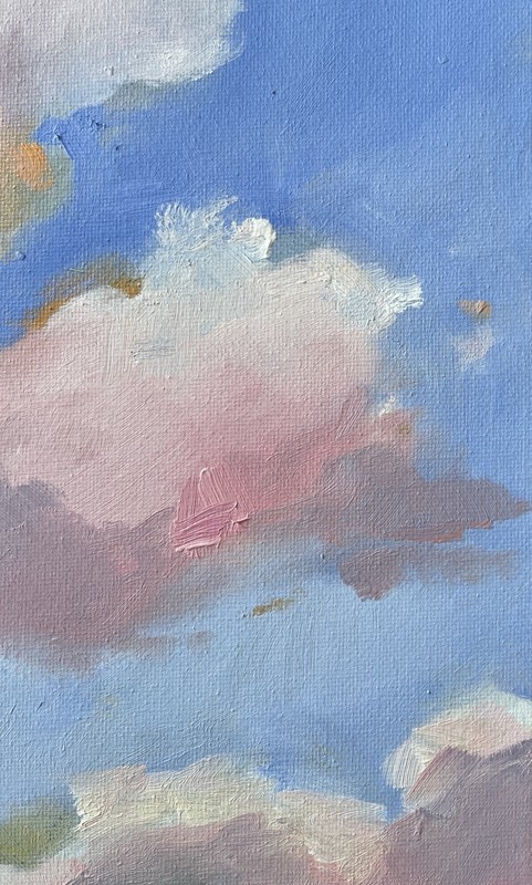 Original Clouds Oil Painting On Stretched Canvas Sunrise Contemporary Fine Art gallery