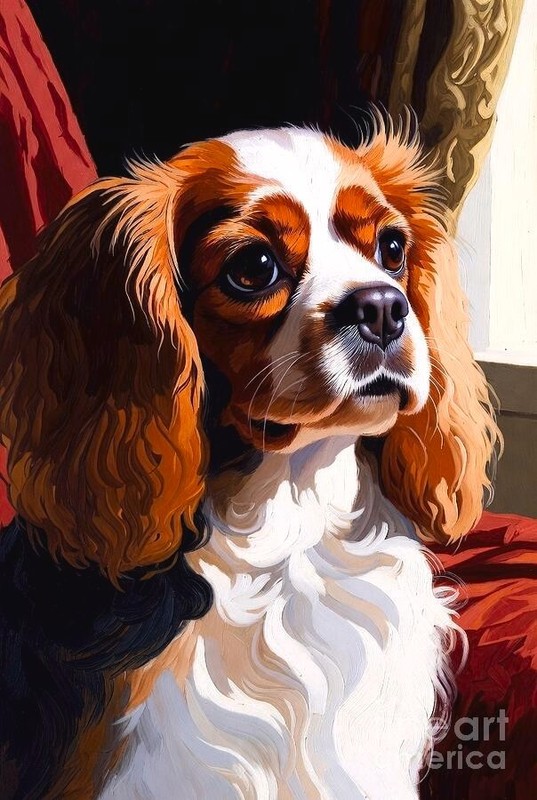 new handmade Painting on 12″x 16″canvas Regal Cavalier 8019cX by Wendy