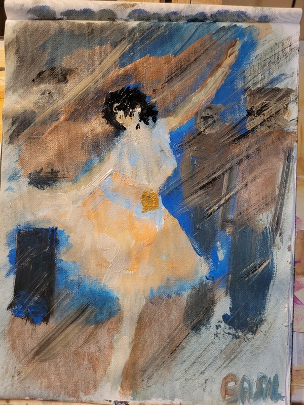 Expressive Dancer in Motion Abstract 9x12 Acrylic Figure Study gallery