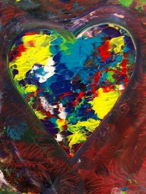 Heart #1 "Creation," Mixed Media Painting on Paper, April 2019 gallery