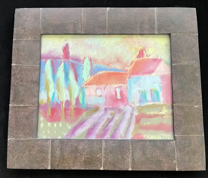 «New Mexico Farm Original , 9.5”x7” , Pastel Painting 14.5”x11.5” Frame