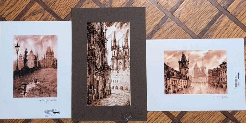 Three Beautiful Watercolors Of Prague