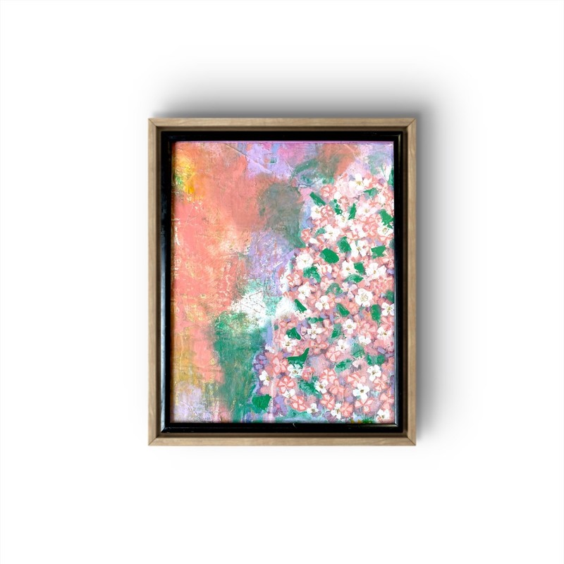 MER ORIGINAL SOFT PASTEL MODERN ABSTRACT FLORAL HAZY FLOWERS 16X20 CANVAS ART