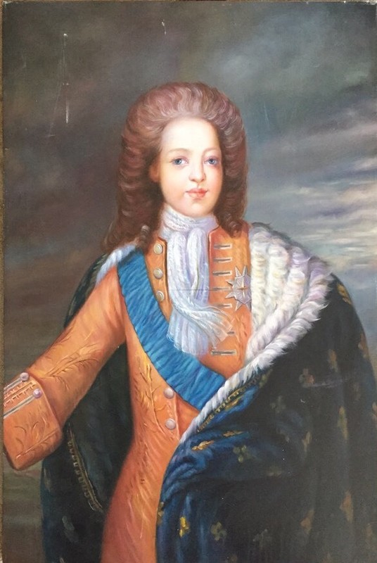 Original Oil On Canvas Of A Young Louis-Auguste De Bourbon (1710-1774). Louis XV