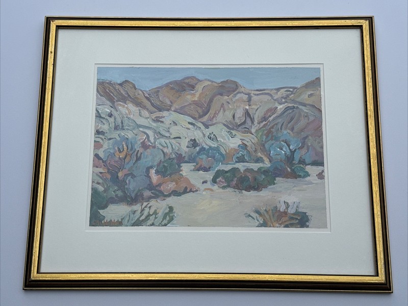 Vintage Desert Landscape Painting Impressionist Listed Box Canyon Terry Millikan