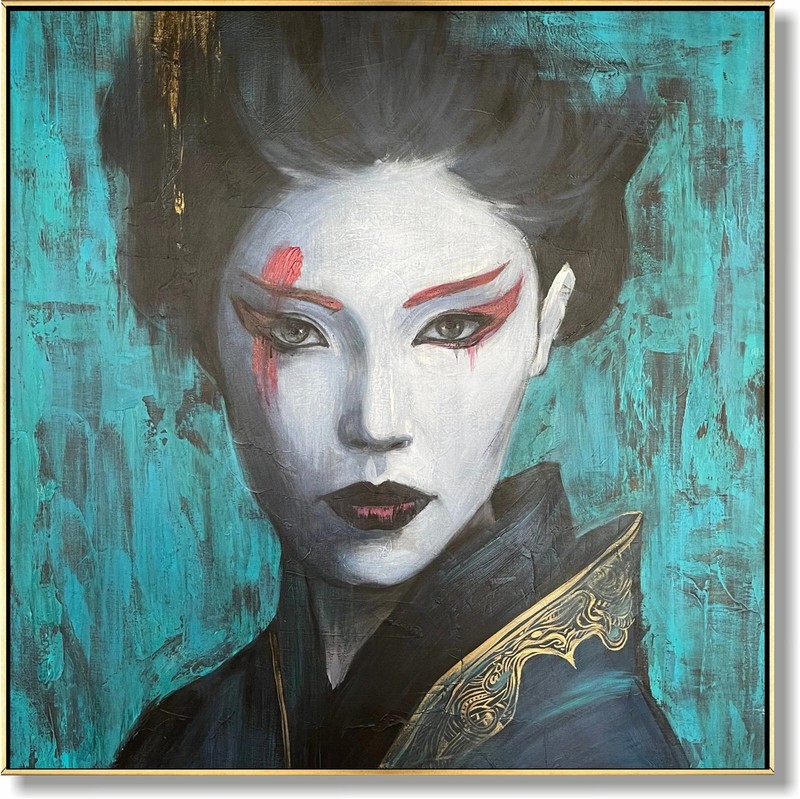 LargeAbstract Chinese Woman Painting | Colorful Empress Original Female Oil Art