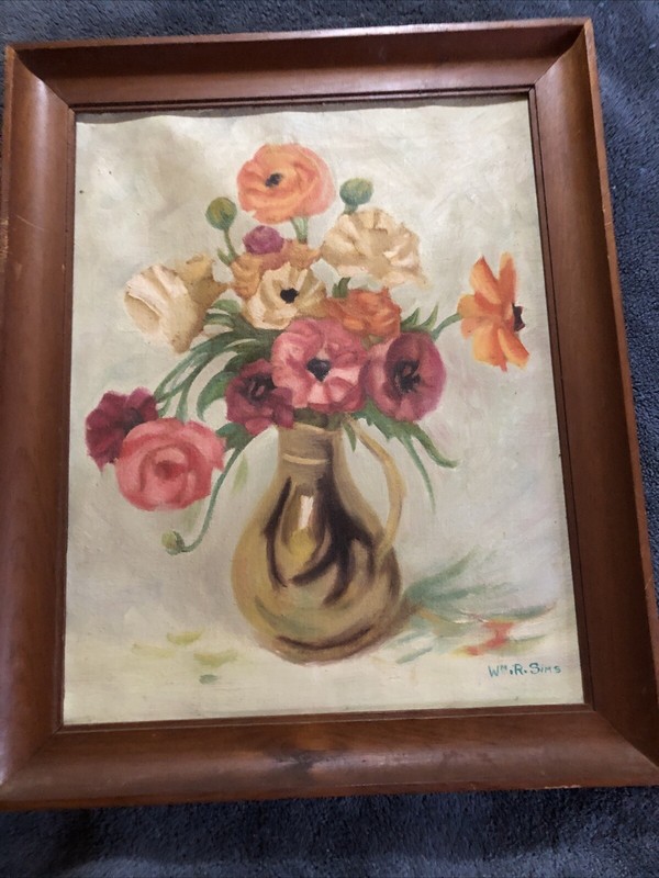 VINTAGE FLORAL STILL LIFE PAINTING 14 1/4” X 17 1/2” SALE