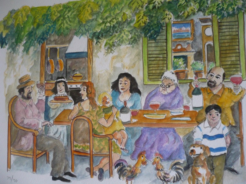 GUY BUFFET, LISTED, FRENCH FRANCE PENCIL SIGNED LITHOGRAPH 39/90 Limited Edition gallery