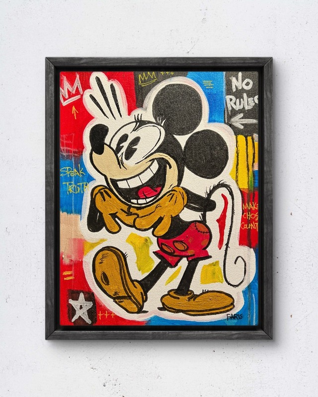 Faris Art-Oh Mickey-11×14 Neo Expressionism Original Artwork on Canvas