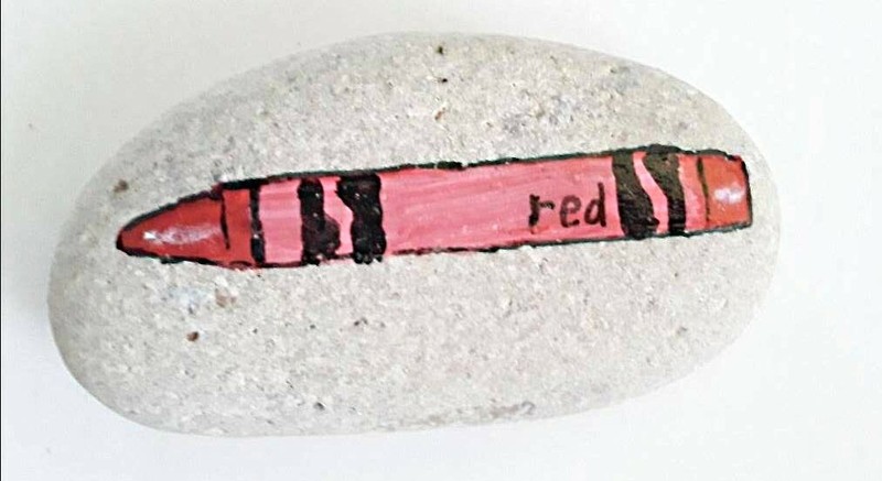 Hand-Painted Original Rock Art – CRAYON ~ Paperweight ~ Garden Art