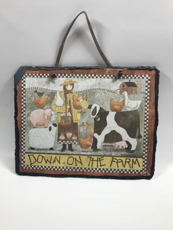 Down On The Farm ART Country/Rustic Home Decor made on Slate