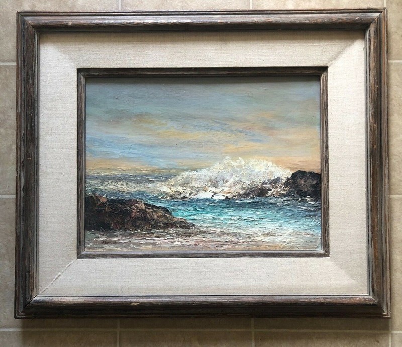 Estate ANNETTE BROVAN SEASCAPE OIL PAINTING -Mid-Century Los Gatos CA