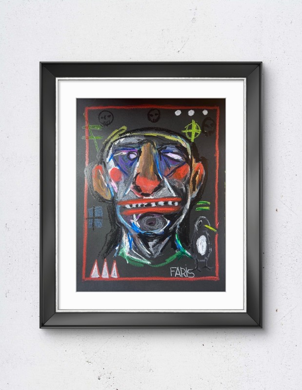 Faris Art: Everyone: 11×14 Black Paper Unique Modern Neo-Expressionism
