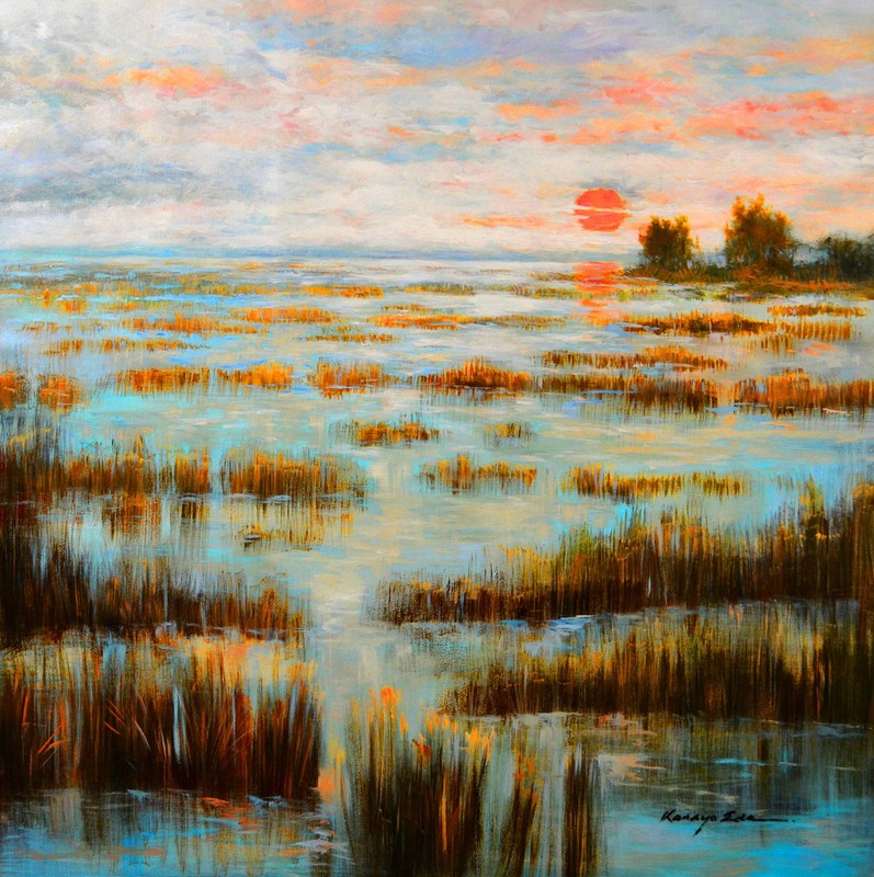 Acrylic Canvas Original Landscape Painting Swamp Everglades Florida Hilton Head