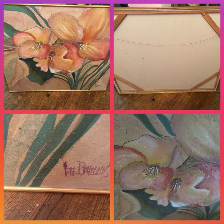 LEE REYNOLDS PINK FLOWER SPRING OIL PAINTING On CANVAS
