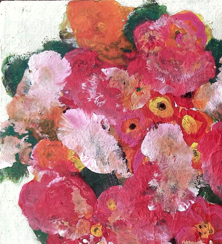 Hand Painted Red Flower 12x12 Signed Acrylic Canvas Ready to Hang, Holly Hammond gallery