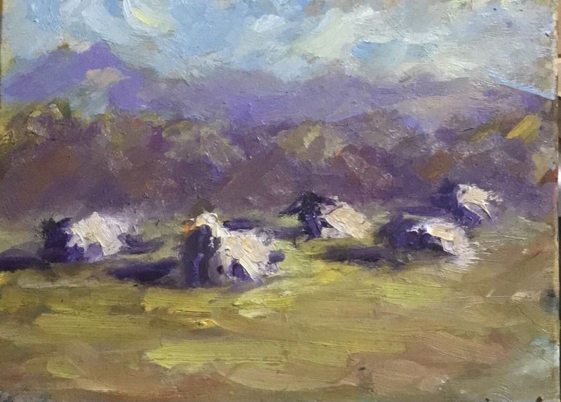 Original Impressionist Oil Painting Signed “Pastures Of Plenty”