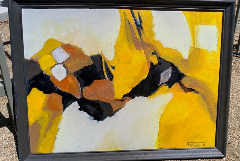 Mid Century Abstract Expressionist Landscape Painting Modernist After gallery
