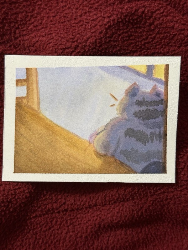 Cat ACEO Original, watercolor Painting, Signed By Artist