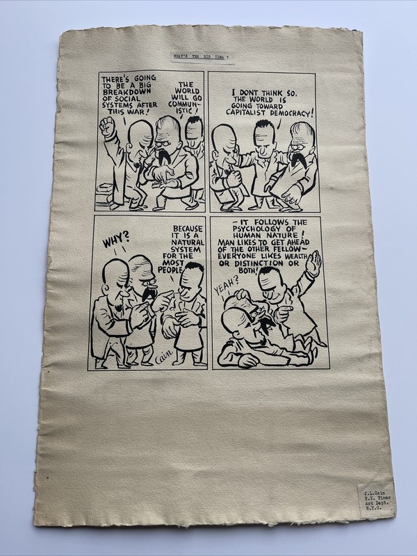 JO CAIN PAINTING DRAWING ILLUSTRATION NEW YORK TIMES NYC ORIGINAL POLITICAL RARE