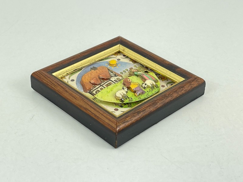 Vintage England Decoupage Handmade Heidi Massie Farm Landscape Children Sheep