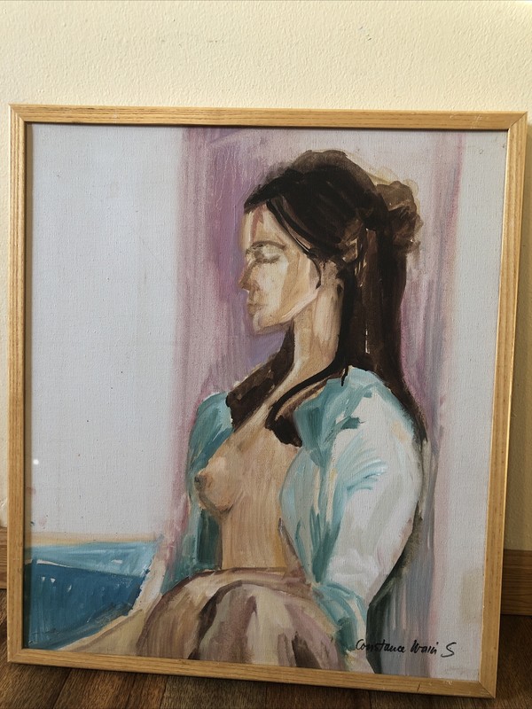 Original Constance Wain Schwartz Acrylic Painting College Study 24" By 20" 